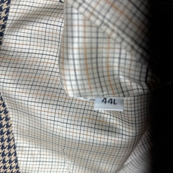 VTG Christian Dior Le Connaisseur Men’s Beige Houndstooth Blazer Sport Coat 44L - Picture 7 of 15
